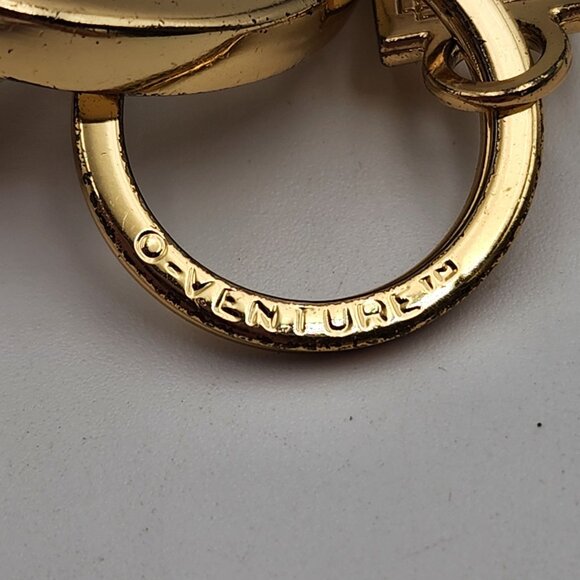 OVenture White & Gold Marbled Silicone Bracelet Key Ring With Gold Hardware READ - Picture 3 of 9